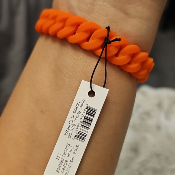 Marc by Marc Jacobs Orange Rubber Bracelet NWT - Picture 4 of 4